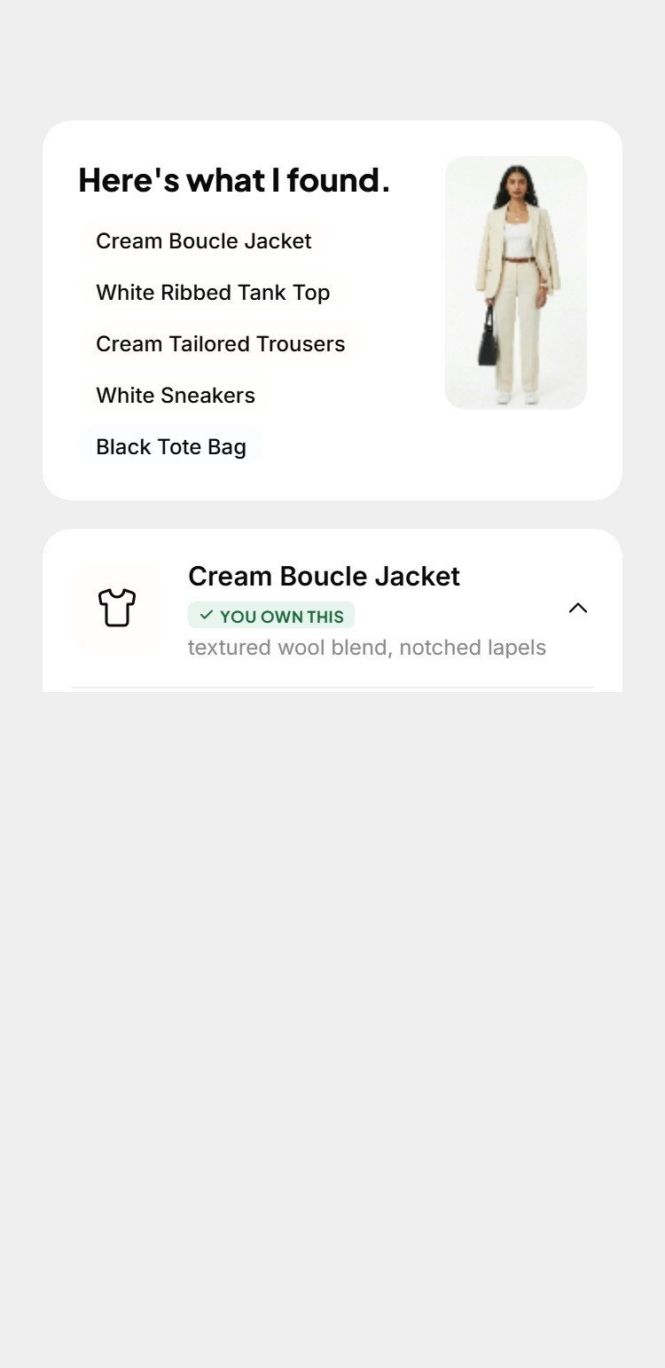 Shop by Photo results screen